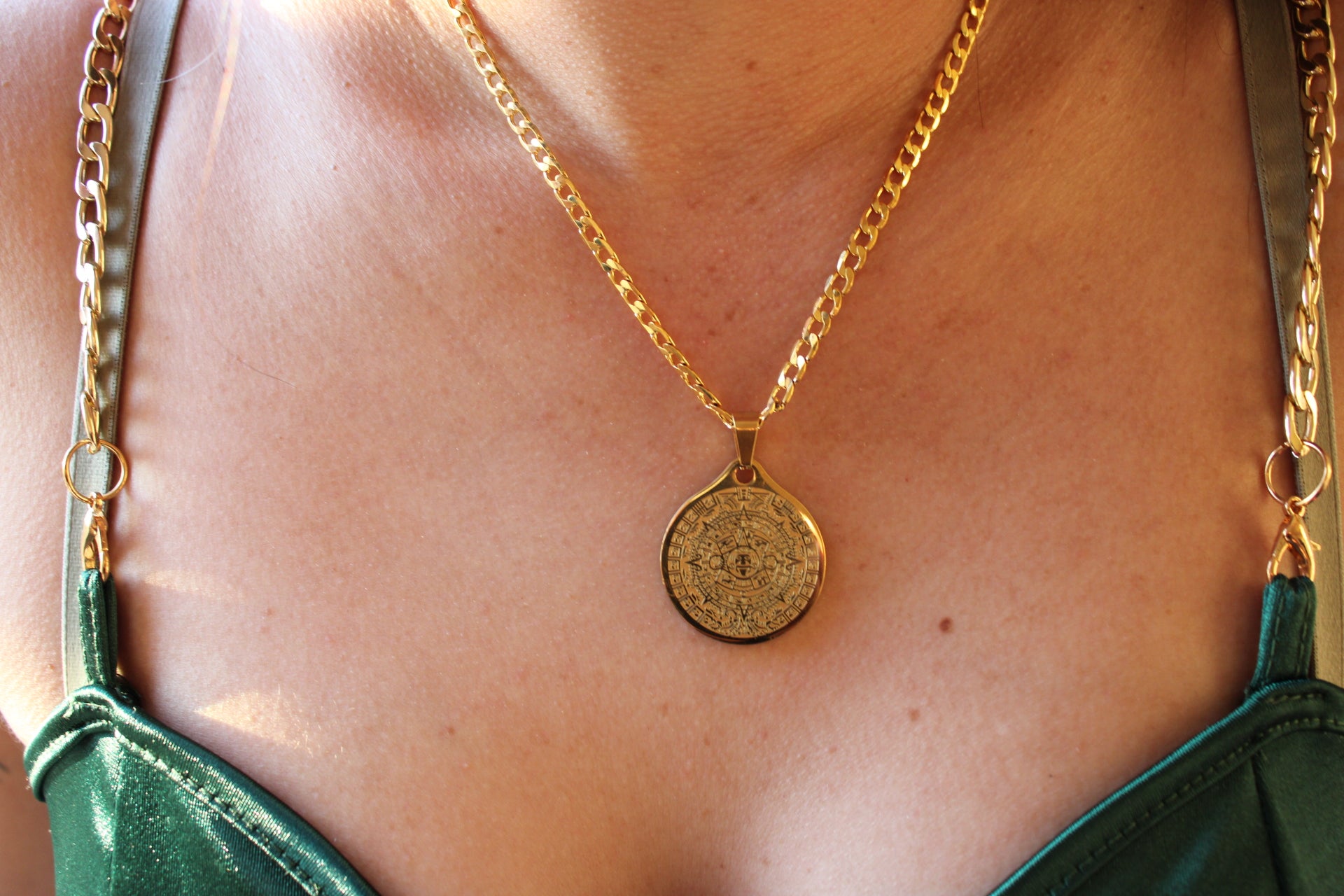 Aztec Calendar Pendant Necklace