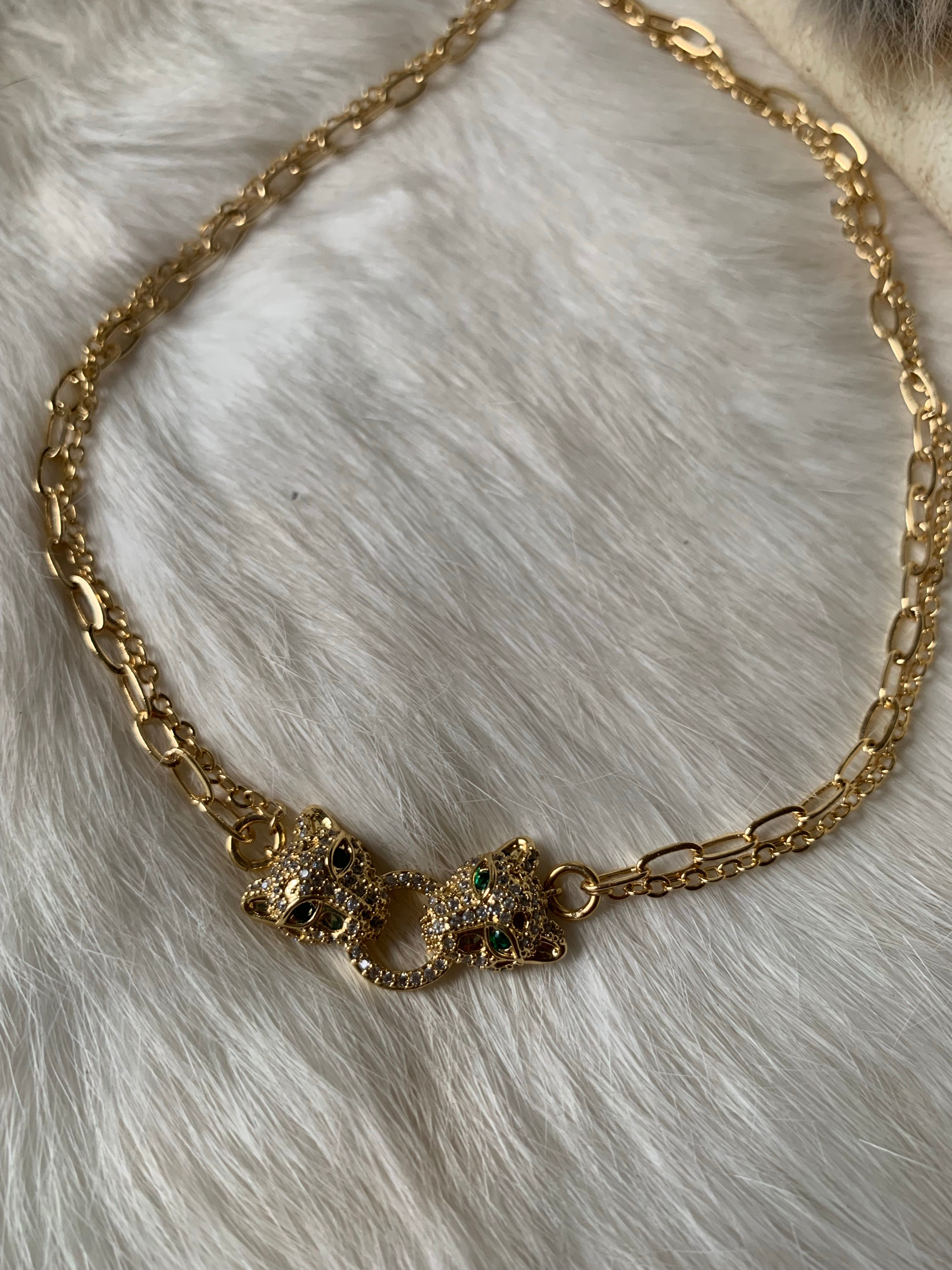 Double Jaguar Choker Necklace