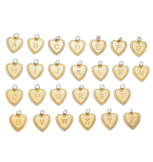 Stamped Heart Initial