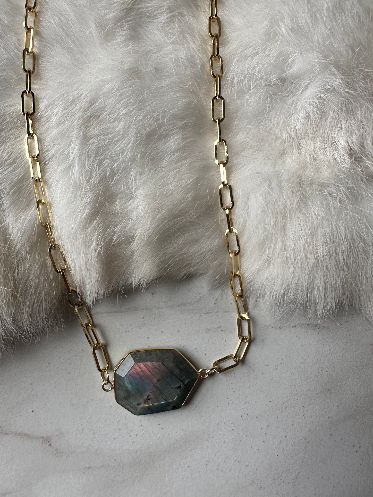 Labradorite in Chainz Necklace