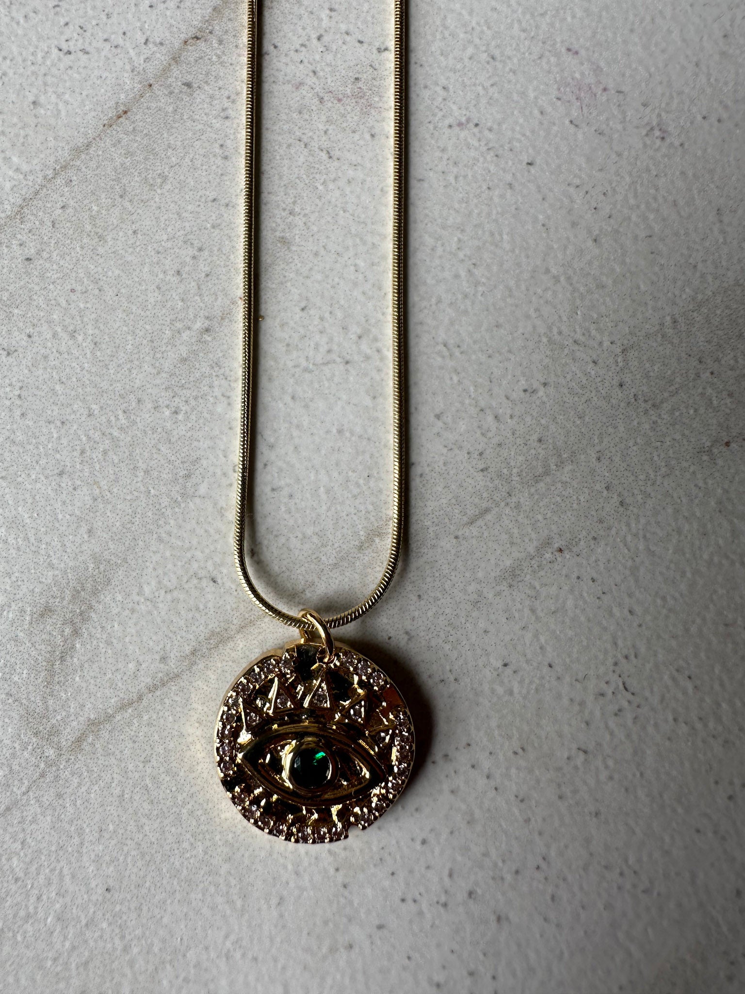Emerald EE Coin Necklace