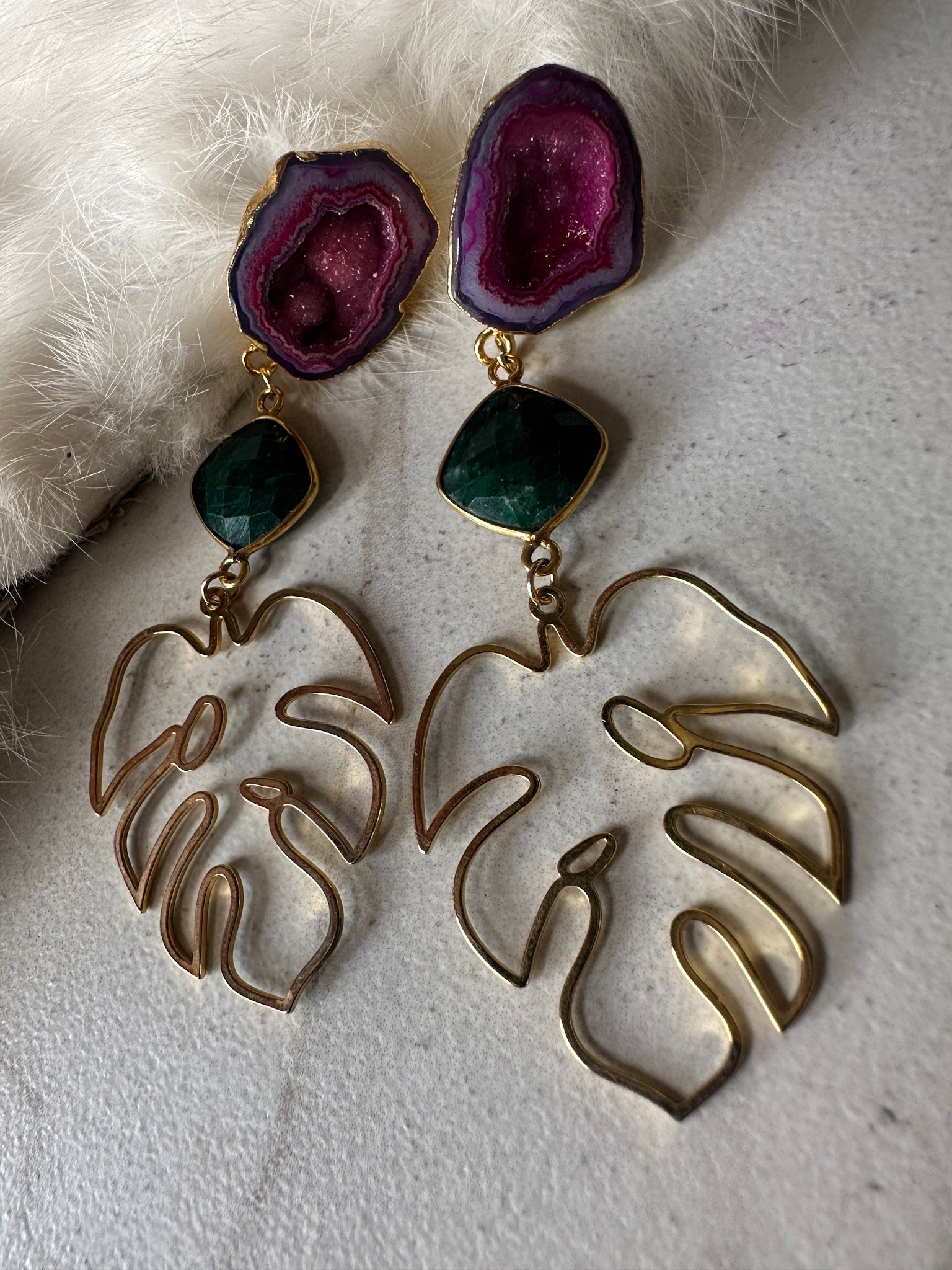 Island Nights Monstera Earrings