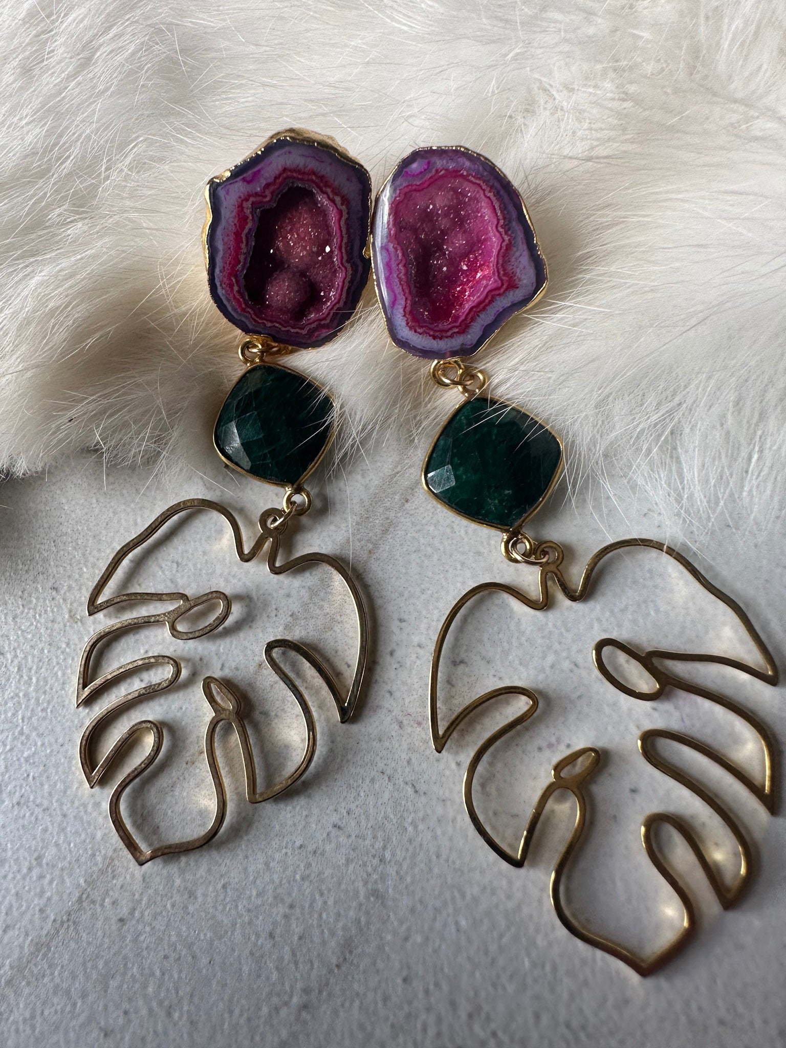 Island Nights Monstera Earrings