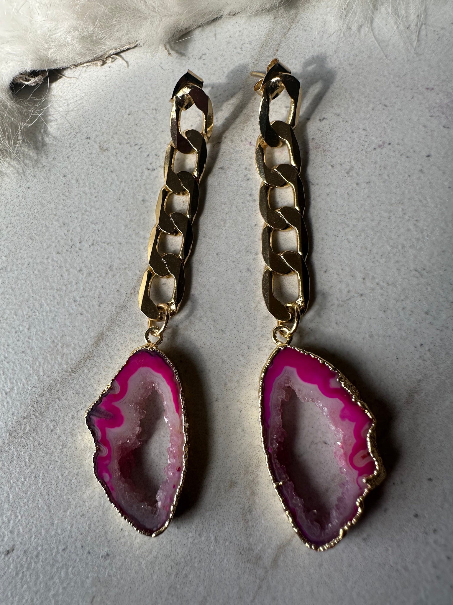 Cuban & Agate Earrings
