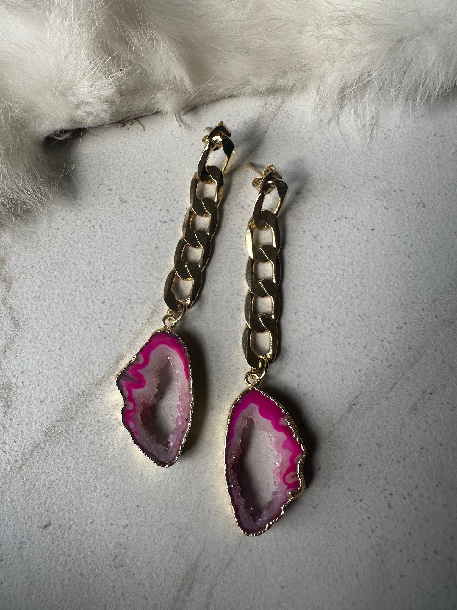 Cuban & Agate Earrings