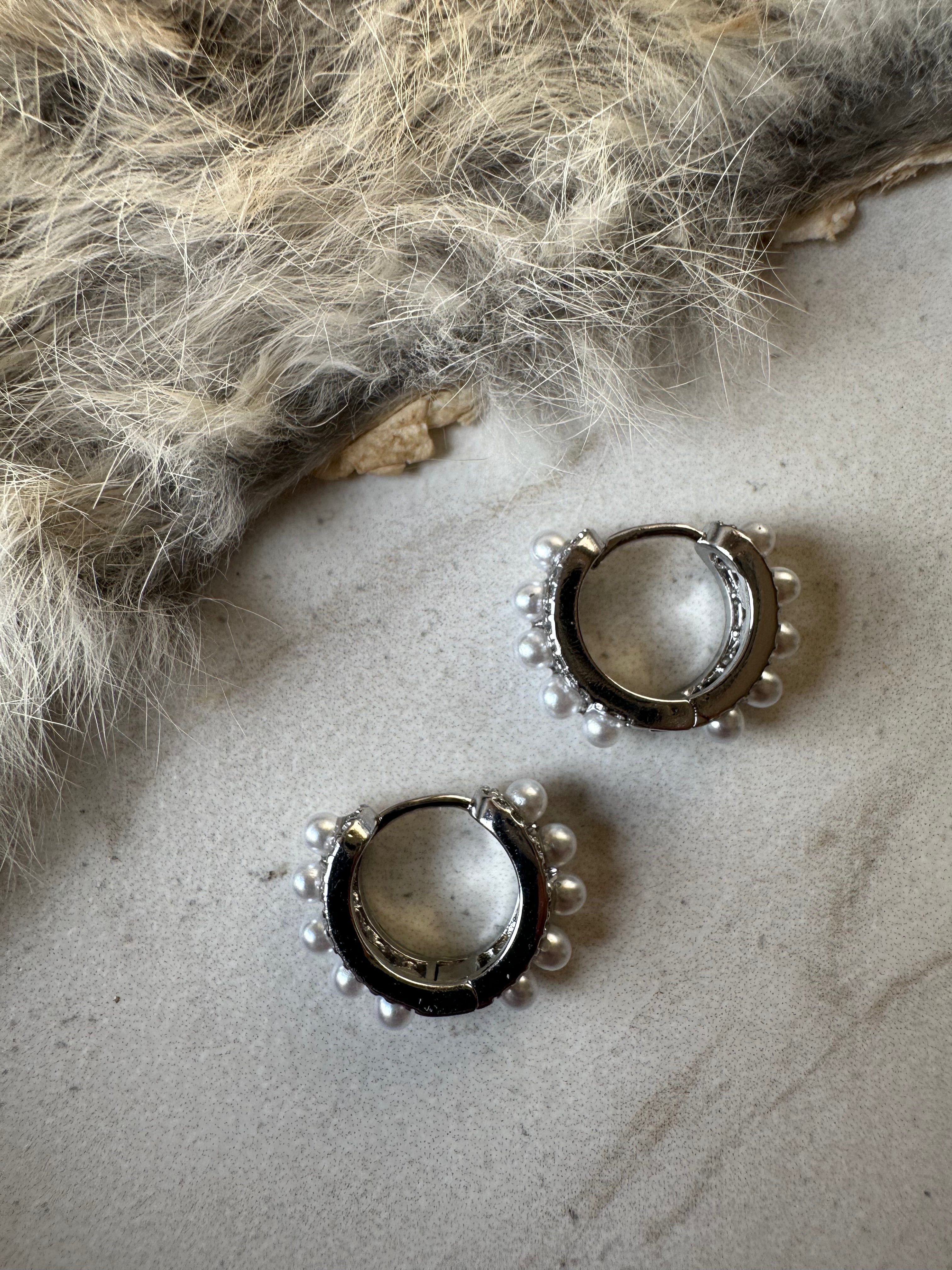 Classic Pearl Huggie Hoops