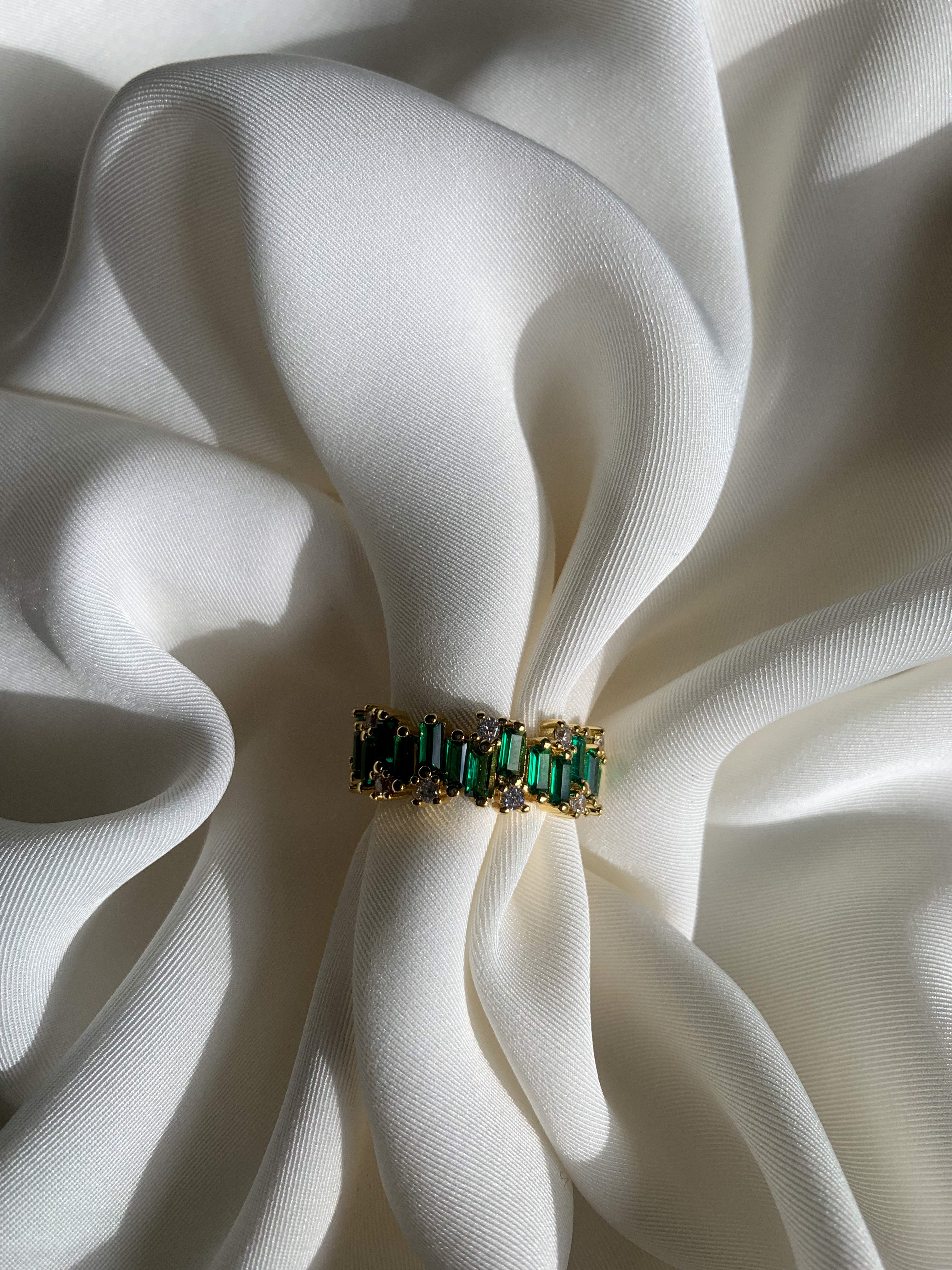 Gloria Emerald Stacked Ring