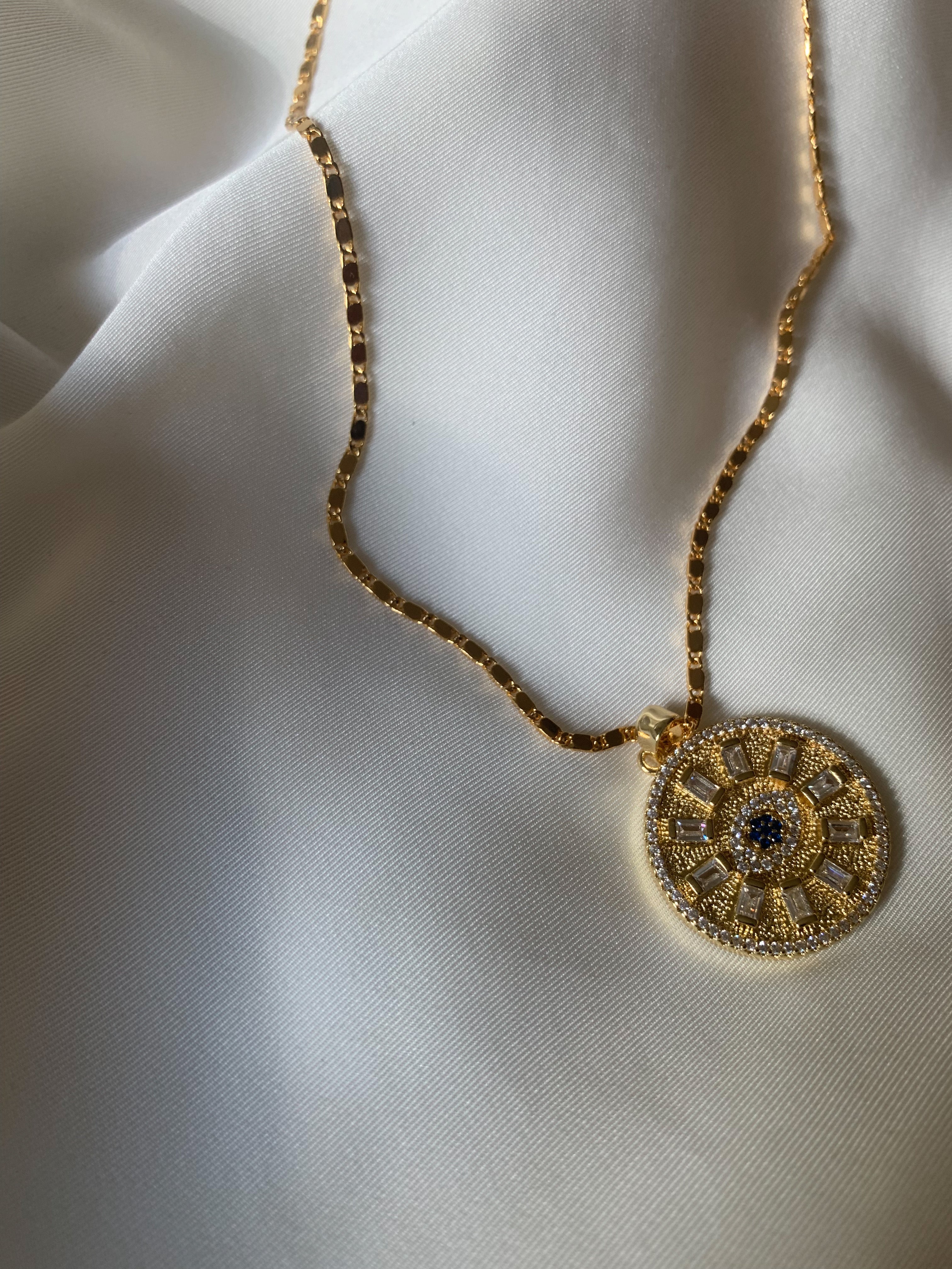Evil Eve Sapphire Talisman Necklace