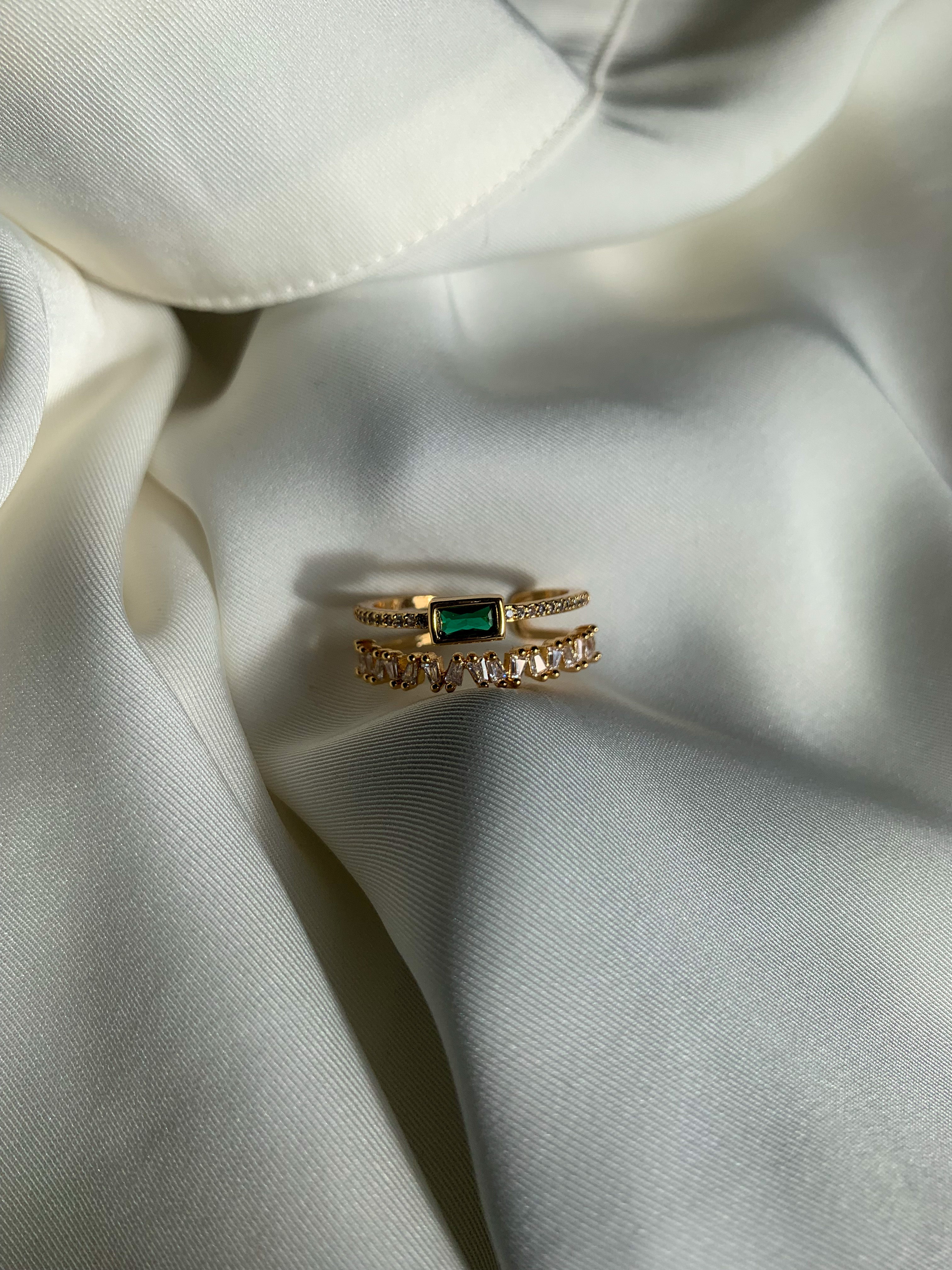 Victoria Emerald Stack Ring