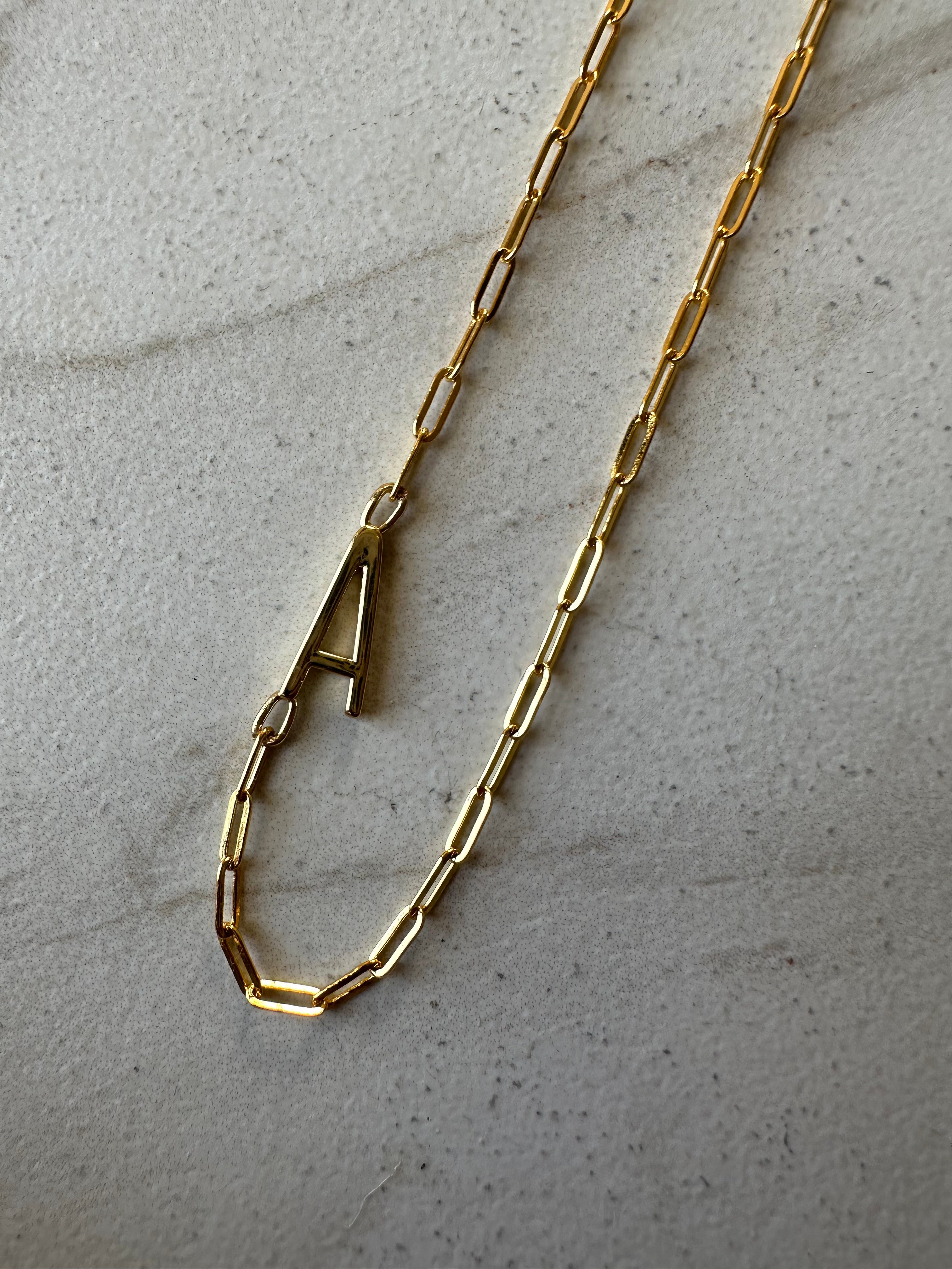 Perfect Paperclip Initial Necklace