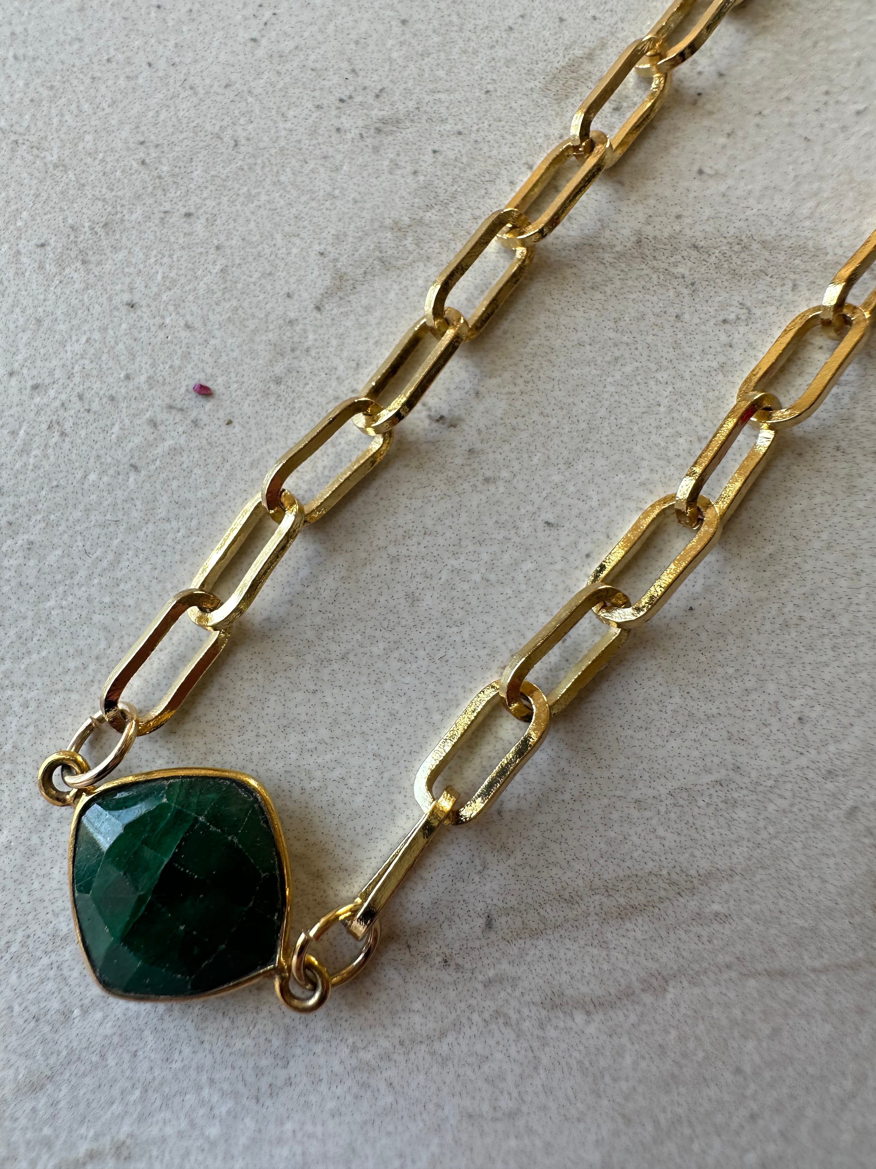 Emerald Gloria XL Drop Necklace