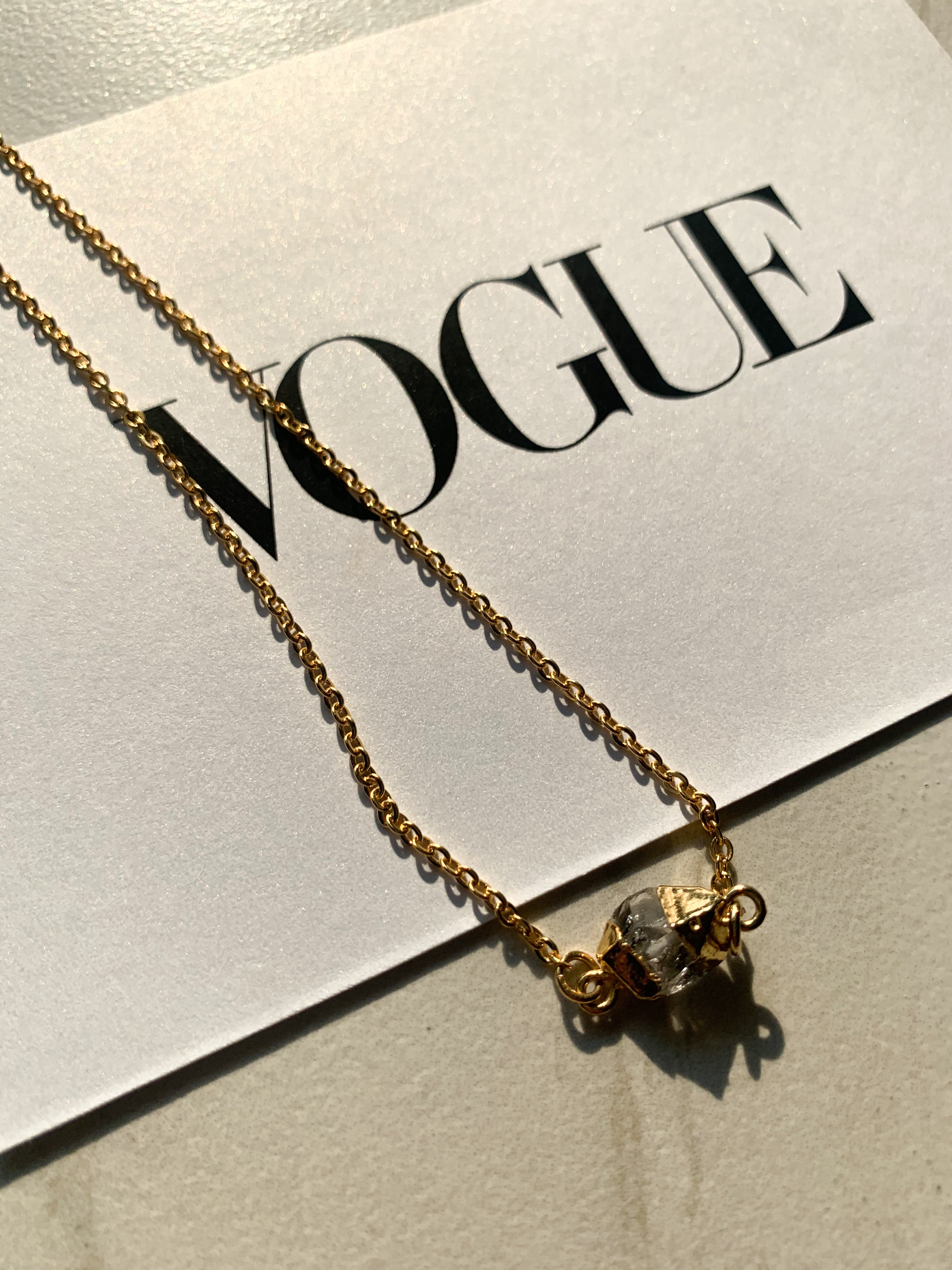 Herkimer Diamond Simple Drop Necklace