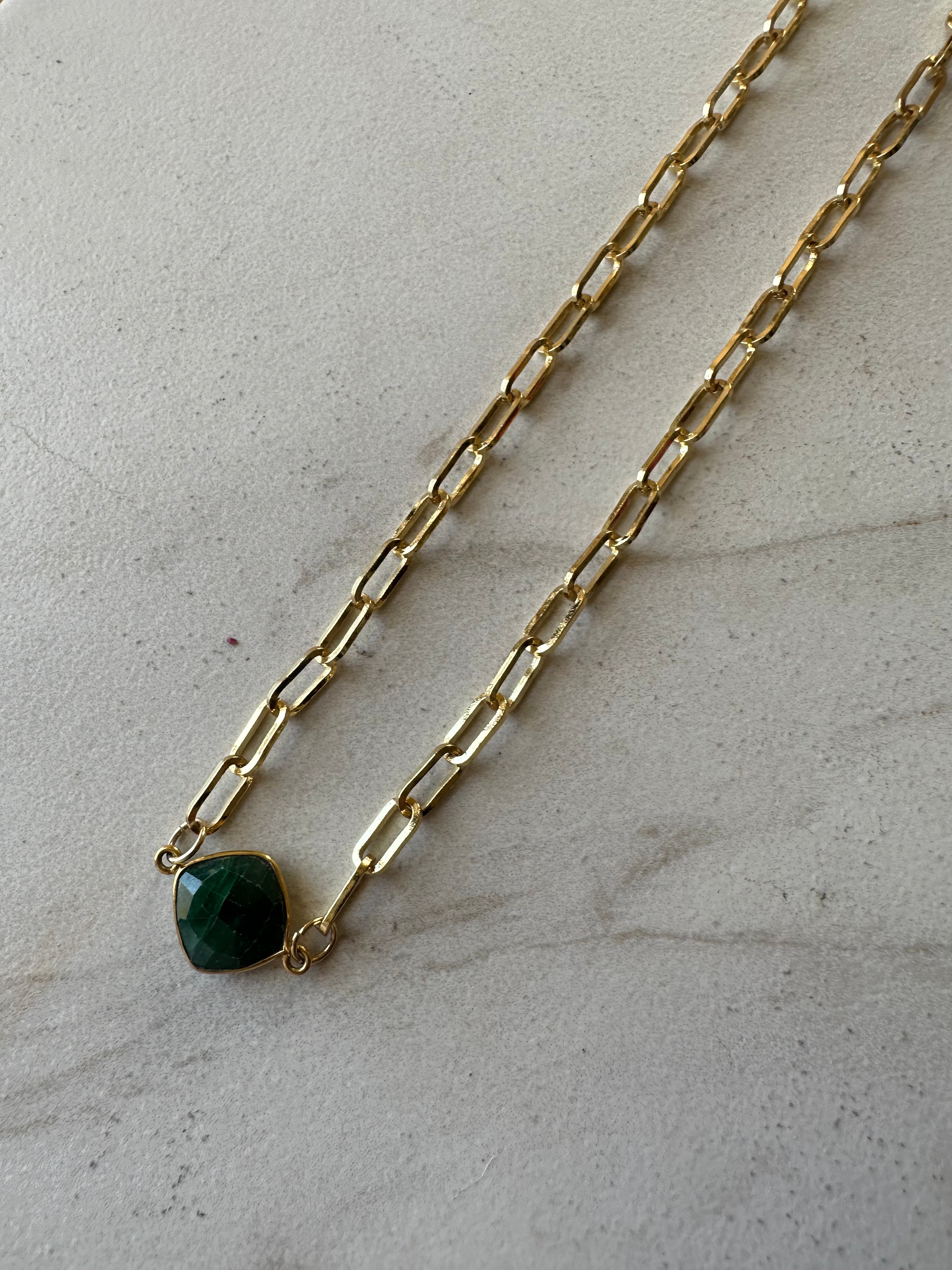 Emerald Gloria XL Drop Necklace