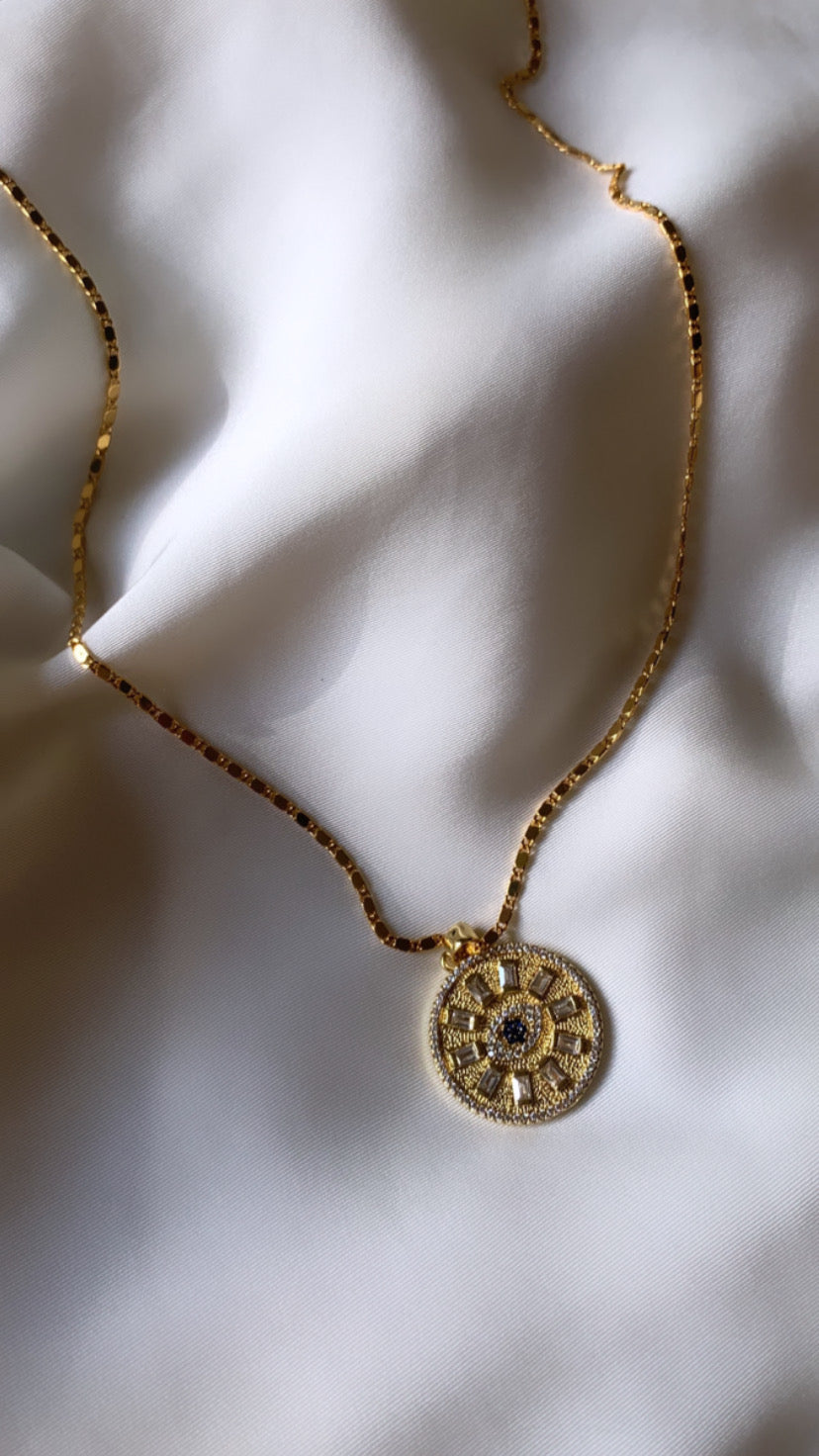 Evil Eve Sapphire Talisman Necklace