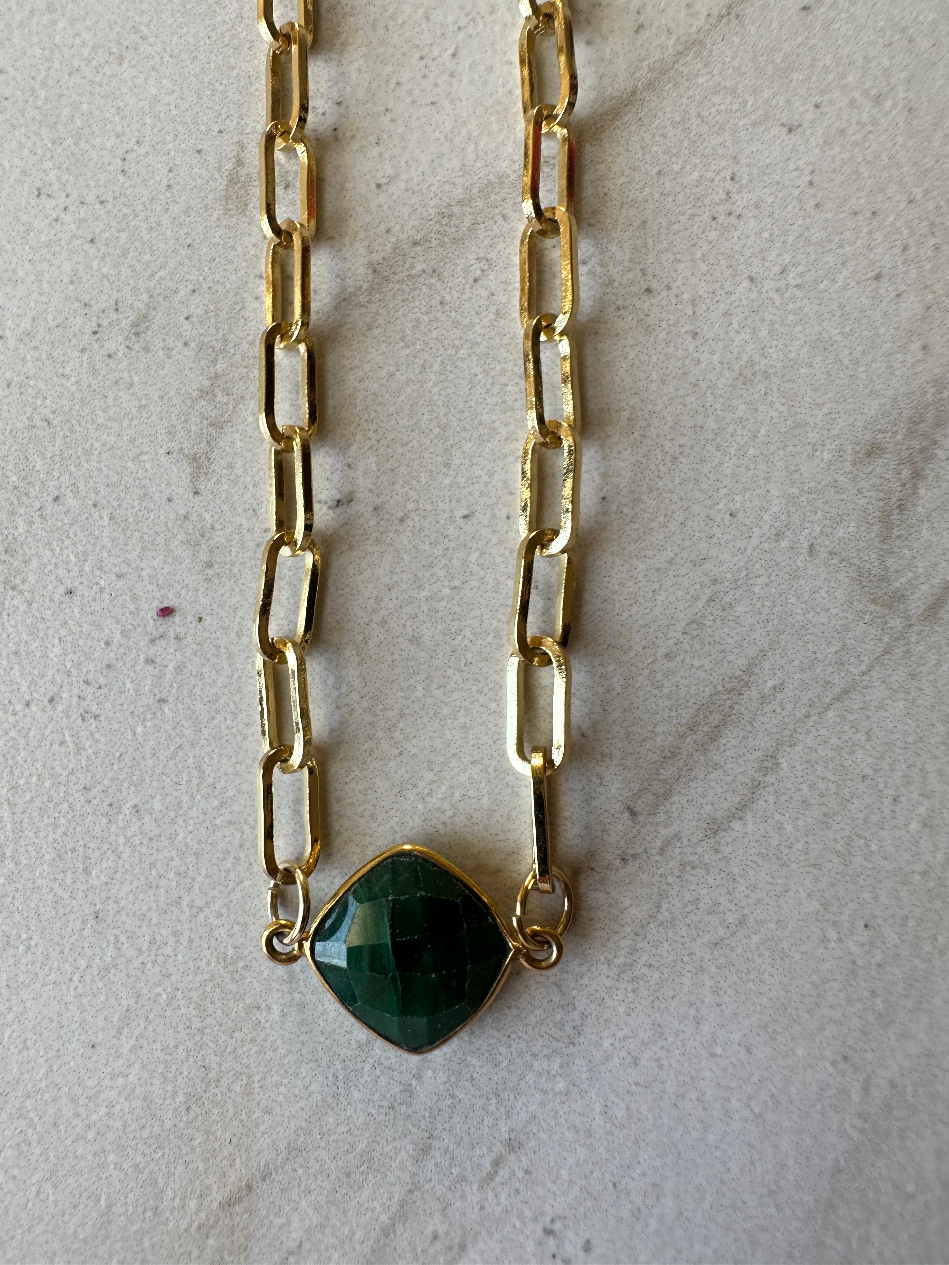 Emerald Gloria XL Drop Necklace