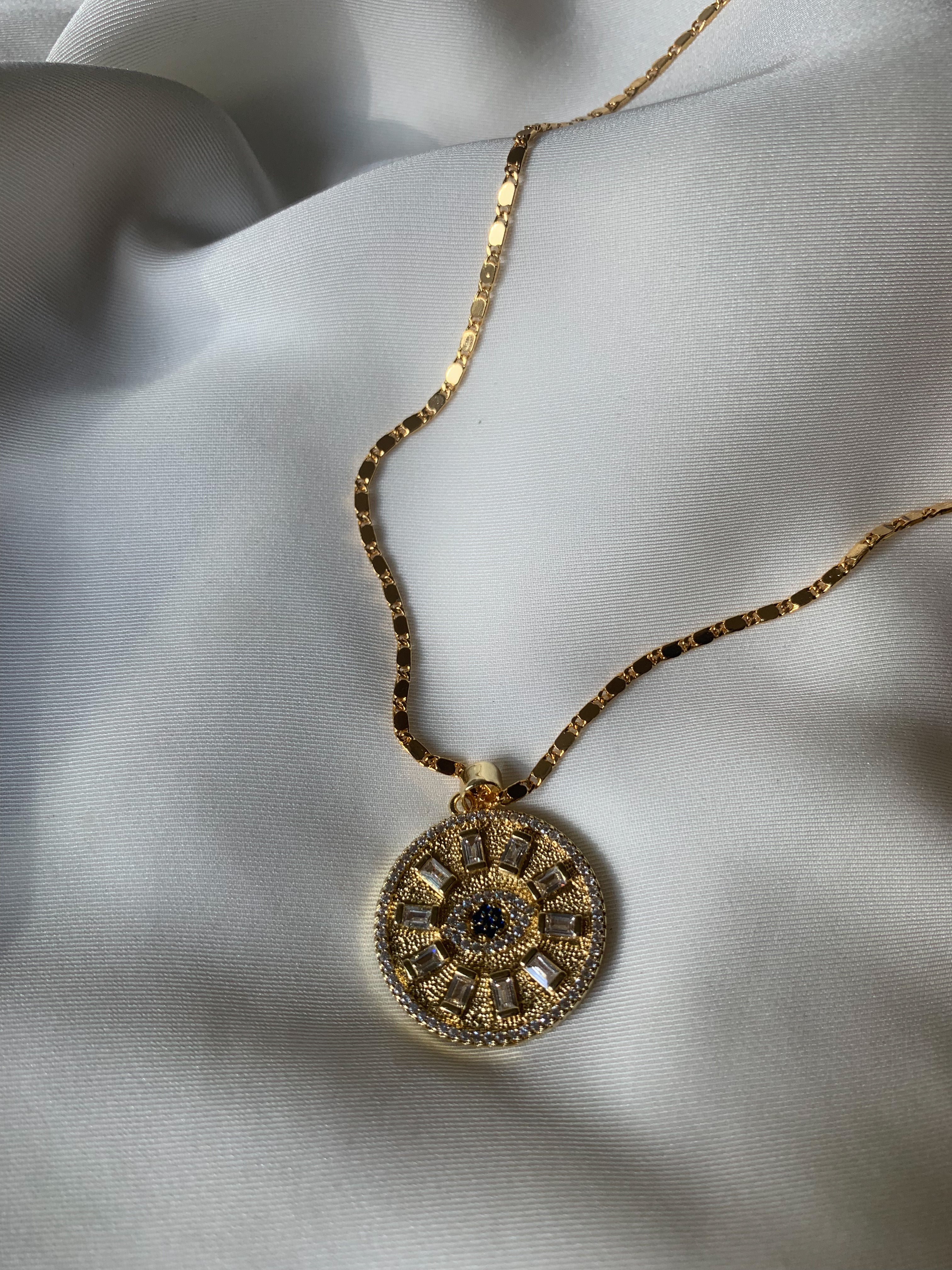 Evil Eve Sapphire Talisman Necklace