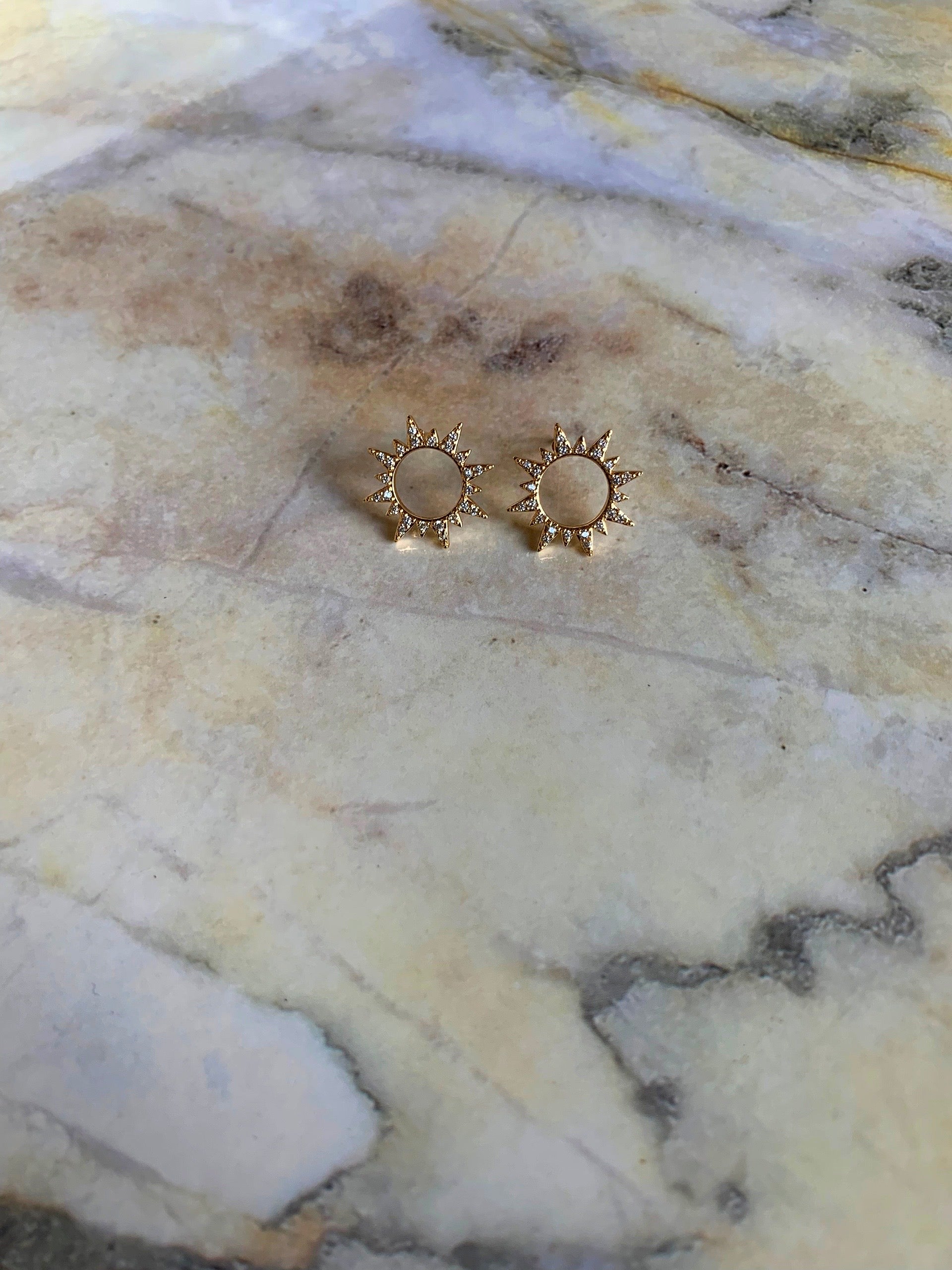Celestial Sun Stud Earrings