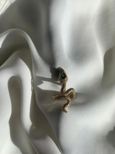 Emerald Bling Serpent Ring