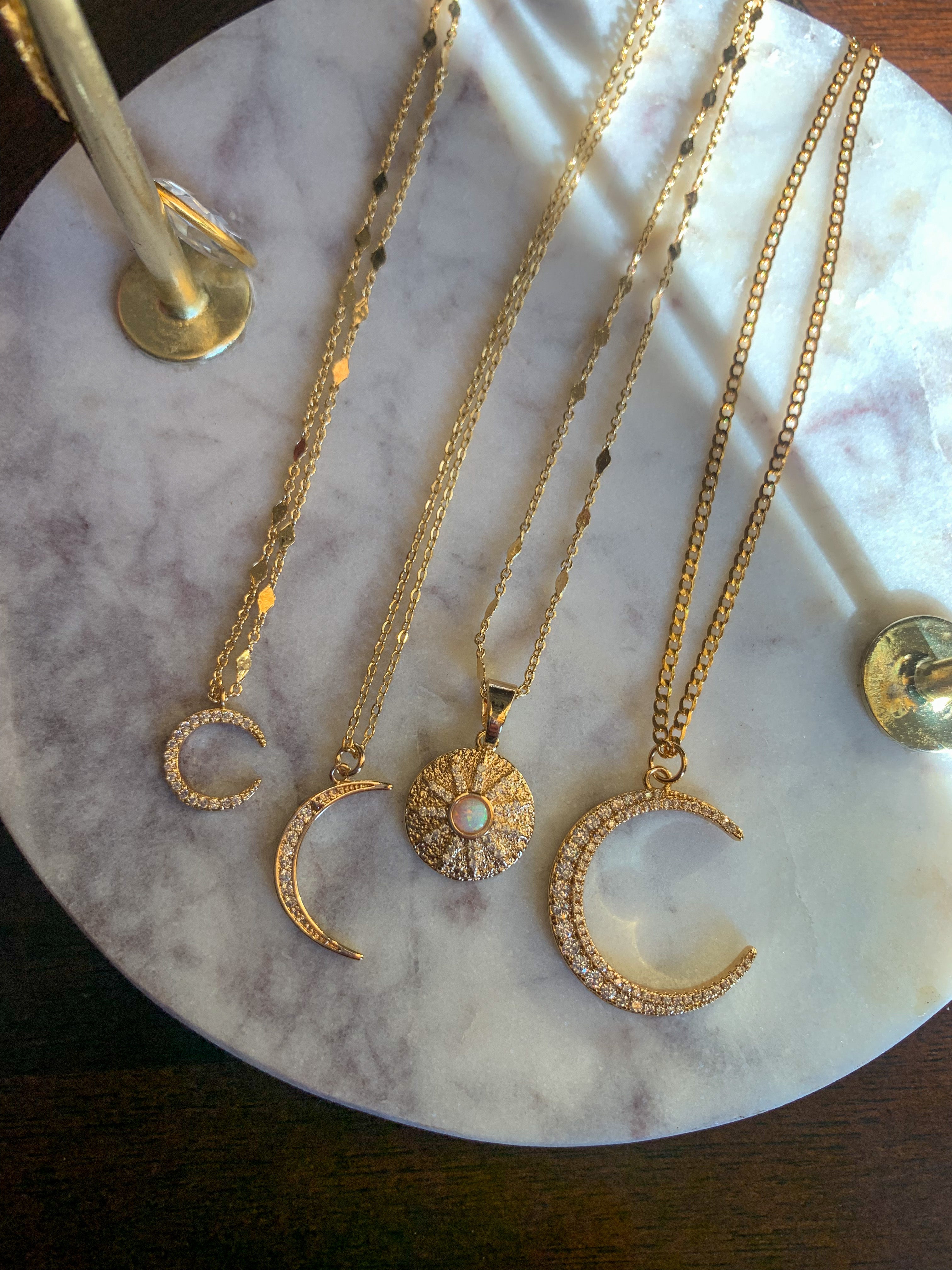 Opal Sun Token Necklace