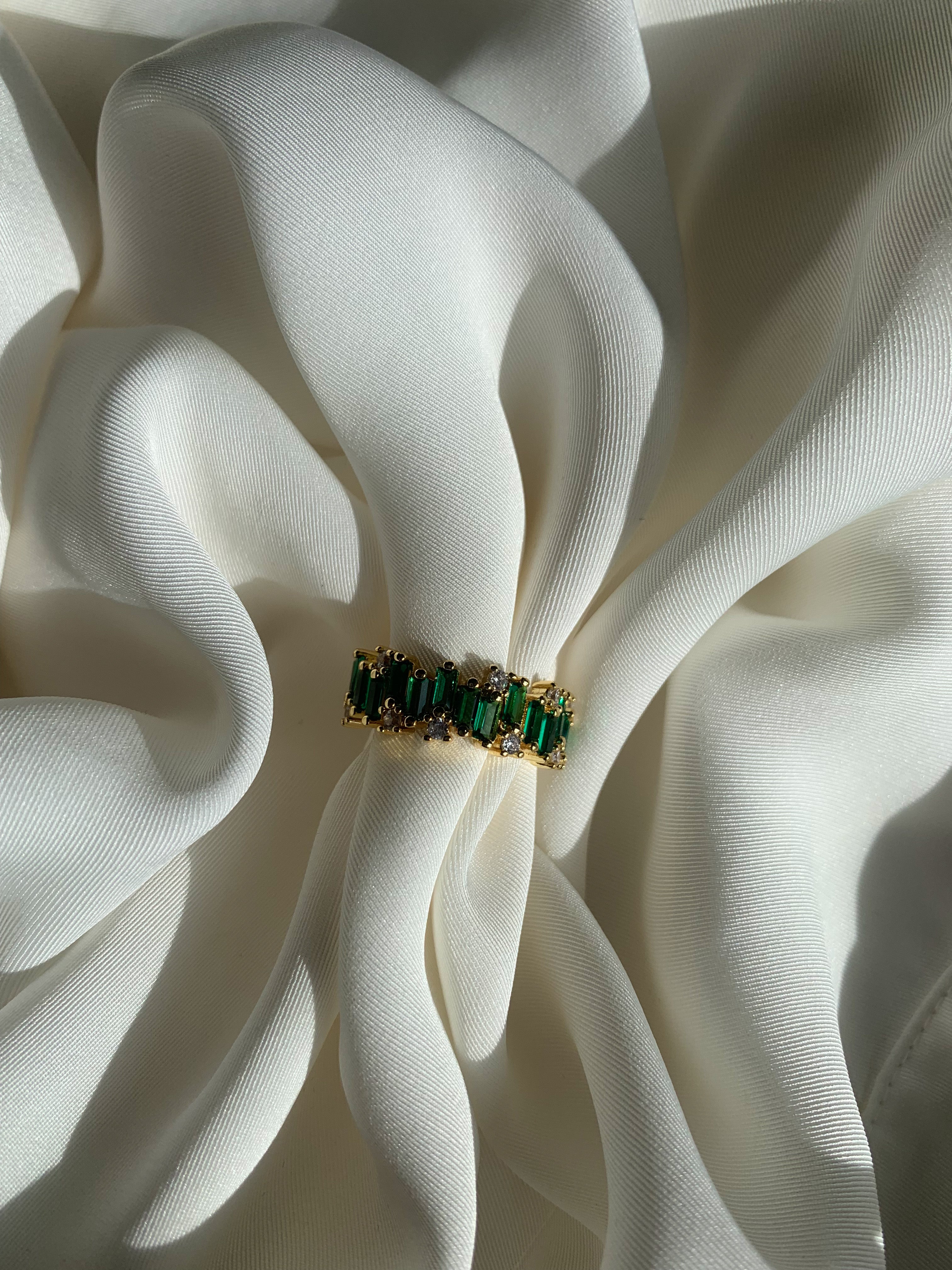 Gloria Emerald Stacked Ring